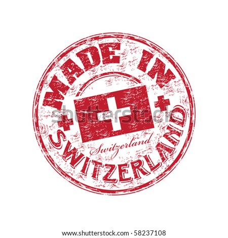 Red Grunge Rubber Stamp With The Text Made In Switzerland Written ...
