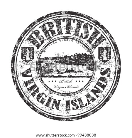 Black grunge rubber stamp with the name of British Virgin Islands written inside the stamp