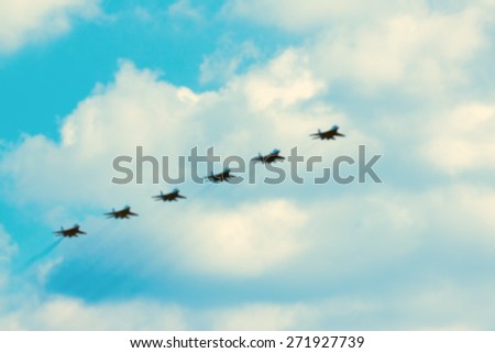 planes in the sky.stained blurred picture for your design