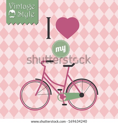 Vintage bicycle background, vector illustration