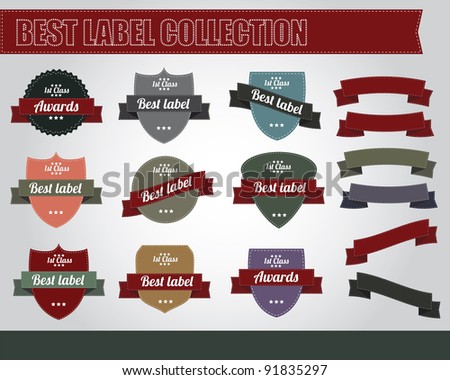 Set Of Vintage Labels Stock Vector Illustration 91835297 : Shutterstock