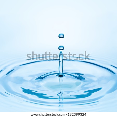 Fallen drop on the water surface.  Nature and environment background