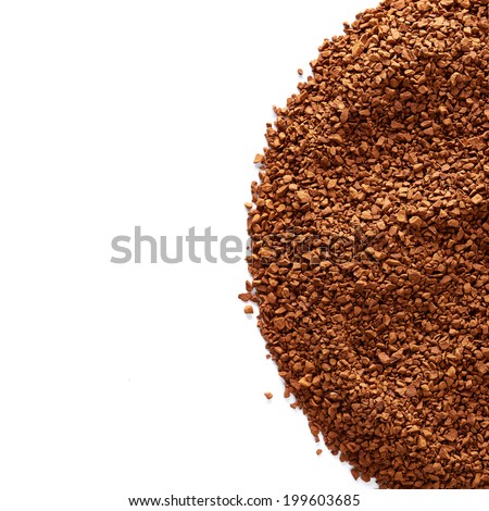 Soluble coffee isolated on white background