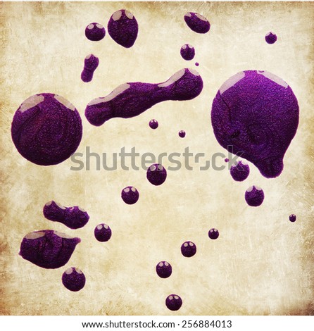 Blots of purple nail polish