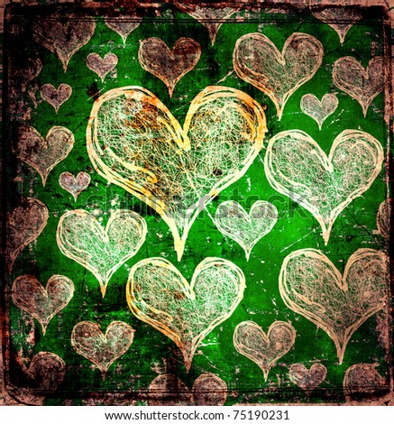 Green vintage love background