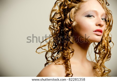 Beauty lady with curls