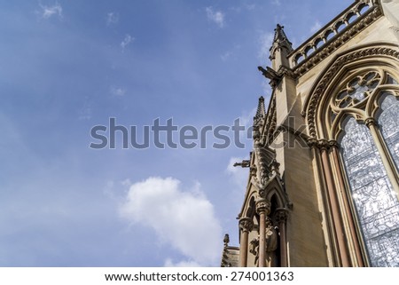 Gothic architecture with blue sky landscape