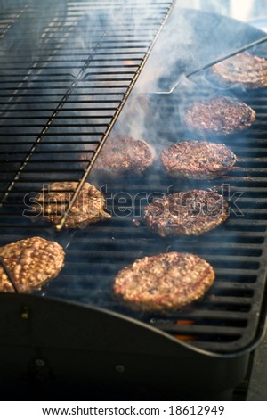 A classic American summer tradition, grilling out on the BBQ with Hamburgers