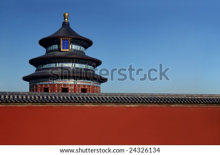 The Temple of Heaven in Beijing. Space for print.