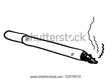 Smoking Cigarette. A Children'S Sketch Stock Vector Illustration ...