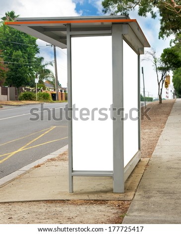 bus stop with white space text