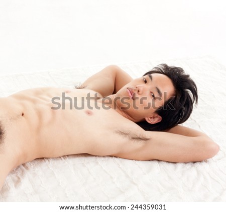 Young naked Handsome Asian Chinese man