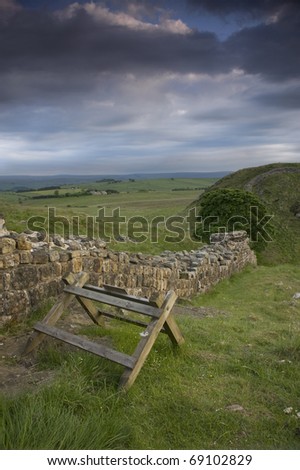 Hadrian\'s Wall, Northumberland, England.
