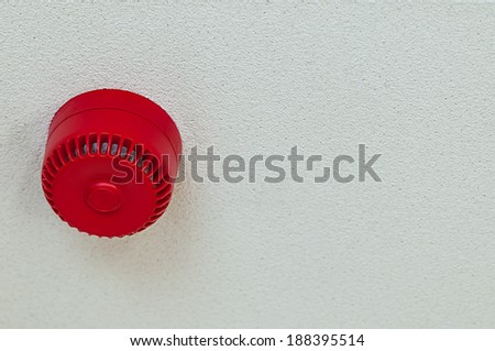 Domestic fire alarm sound alert red round ceiling