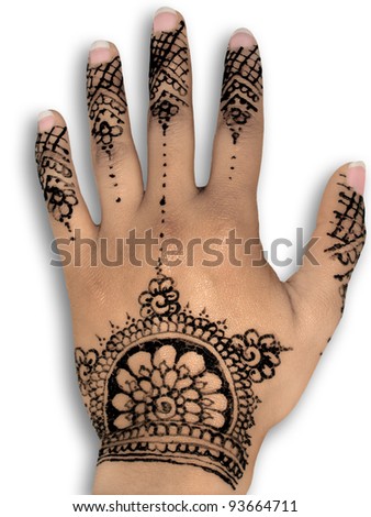 Henna tattoo - Body art - white background