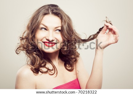 Young woman with hair problems