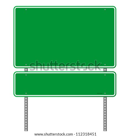 Green Blue Roadsign - Square Roadsigns In Green Color Tones Isolated On ...