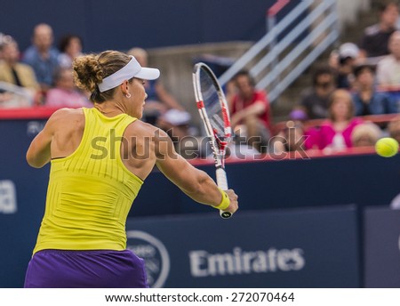 MONTREAL - AUGUST 6: Samantha Stosur of Australia in her Second round match loss to Serena Williams of USA at the 2014 Rogers Cup on August 6, 2014 in Montreal, Canada