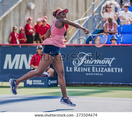 MONTREAL - AUGUST 6: Sloane Stephens of USA in her Second round match loss to Jelena Jankovic of Serbia at the 2014 Rogers Cup on August 6, 2014 in Montreal, Canada