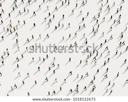 People walking against the white background top view Foto d'archivio © 