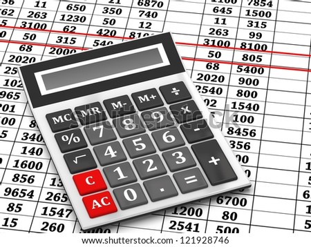 Financial statement with calculator