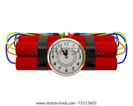 Ticking Bomb Isolated On A White Background. Stock Photo 75513601 ...