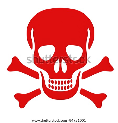 Red Skull And Bones Isolated On A White Background Stock Photo 84921001 ...