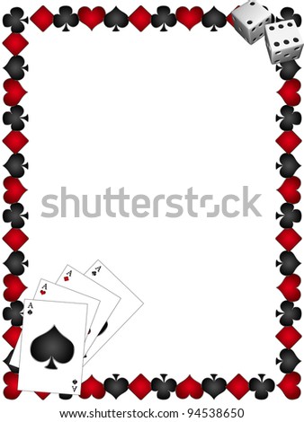 Playing Cards With Border Stock Photo 94538650 : Shutterstock