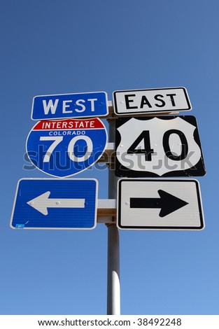 Interstate 70 And 40 East Highway Signs, Colorado Stock Photo 38492248 ...