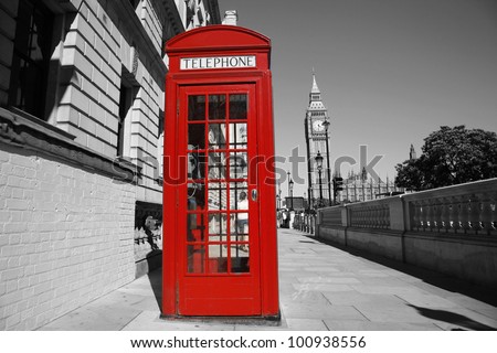 Red phone booth is one of the most famous of London icons