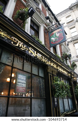 LONDON - MAY 6: Exterior of pub, for drinking and socializing, focal point of community, on May 6, 2012, London, UK. Pub business, now about 53,500 pubs in the UK, has been declining every year