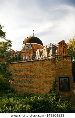 LONDON - OCT 6 :  The Royal Observatory, built in 1676, on a hill in Greenwich Park, worked in the history of astronomy and navigation, on October 6, 2012 in London, UK.