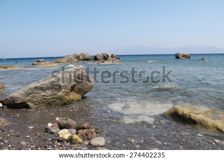 Aegean Sea / The Aegean Sea. Coast of the Aegean Sea on a Greek island of Kos.