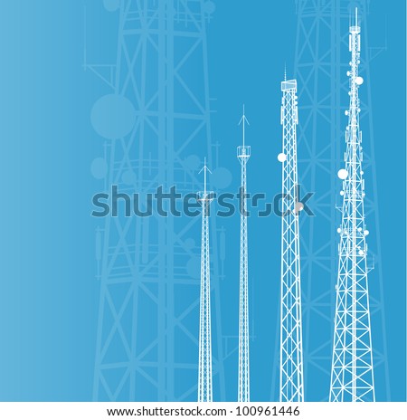 Image, Stock Photo Wireless Data Communication Tower and Telephony