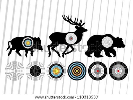 Shooting Range Wild Boar, Deer And Bear Hunting Targets Silhouettes ...