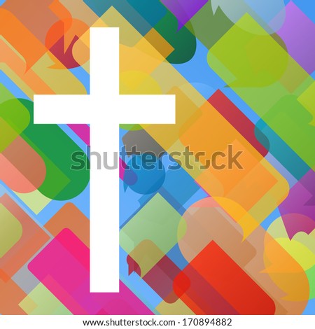Christianity cross religion concept mosaic design background illustration vector