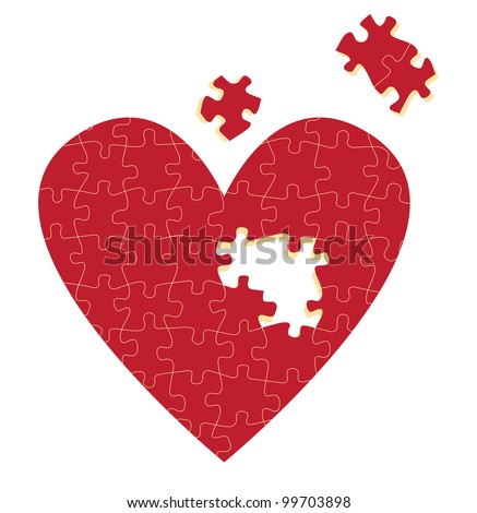 Jigsaw Puzzle Heart Vector Illustration Background - 99703898 ...