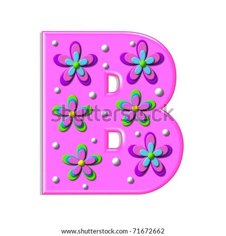 Funky Hot Pink Letter, B, Is Part Of An Alpha Called 