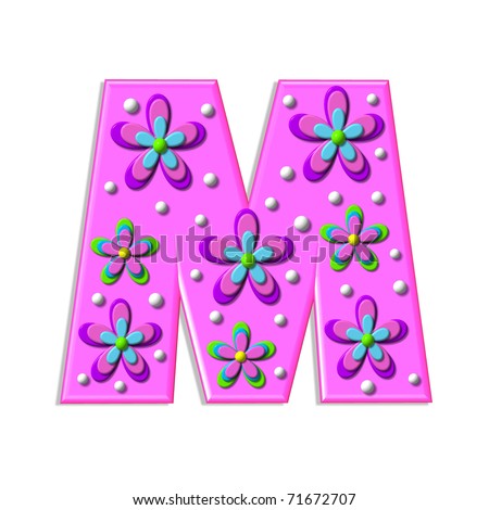 Funky Hot Pink Letter, M, Is Part Of An Alpha Called 