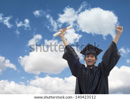 Graduating student celebrating his success