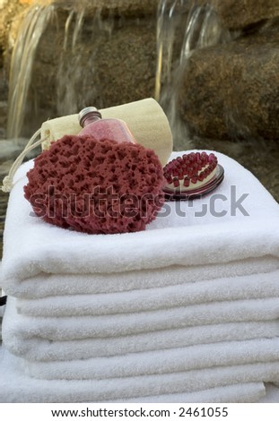 towels and spa accessories at waterfall spa