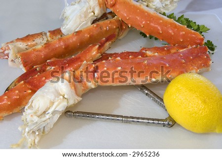 Alaskan King crab legs and lemon