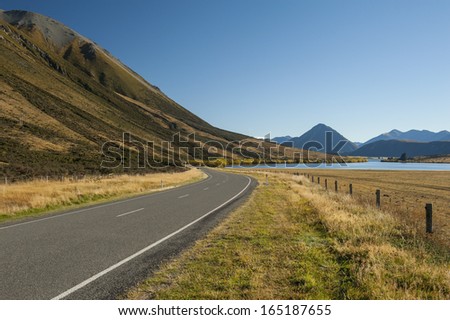 Road to mountain in Newzealand