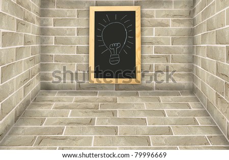 Good idea sign on beautiful grunge brick wall