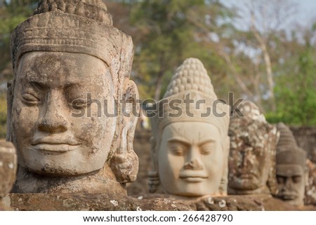 The amazing faces at the Bayon Temple, Siem Riep, Cambodia. Faces at Bayon