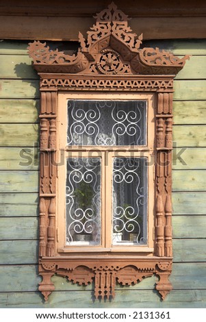carved wooden window frame