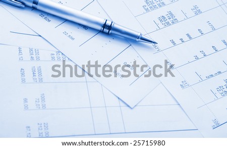 balance sheets and pen
