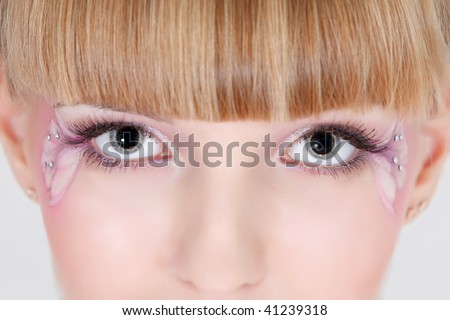 close up of eye make up