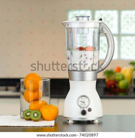 The electric blender for make fruit juice or smoothie