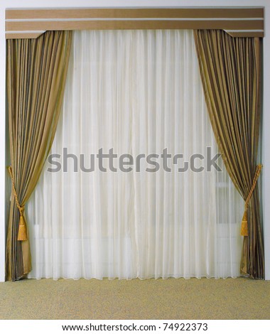 The curtain with blank space need your decoration stuffs to putting in